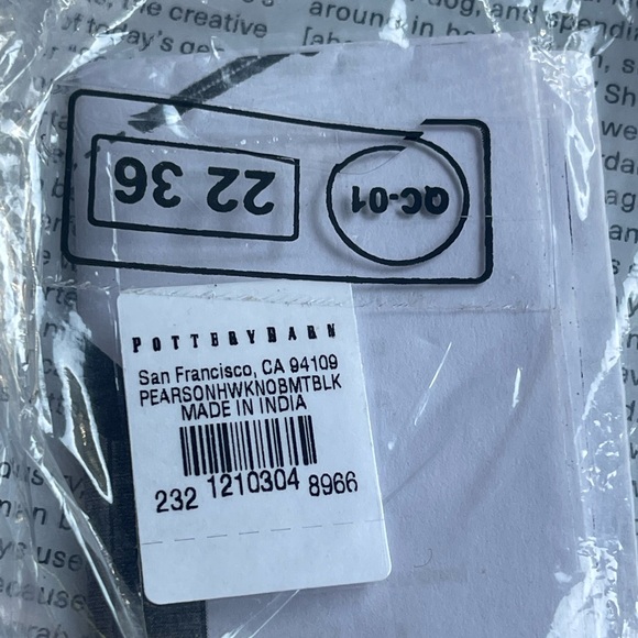 New Pottery Barn Pearson 1 1/4” Cabinet Knob In Matte Black - 24 Knobs - Picture 5 of 8